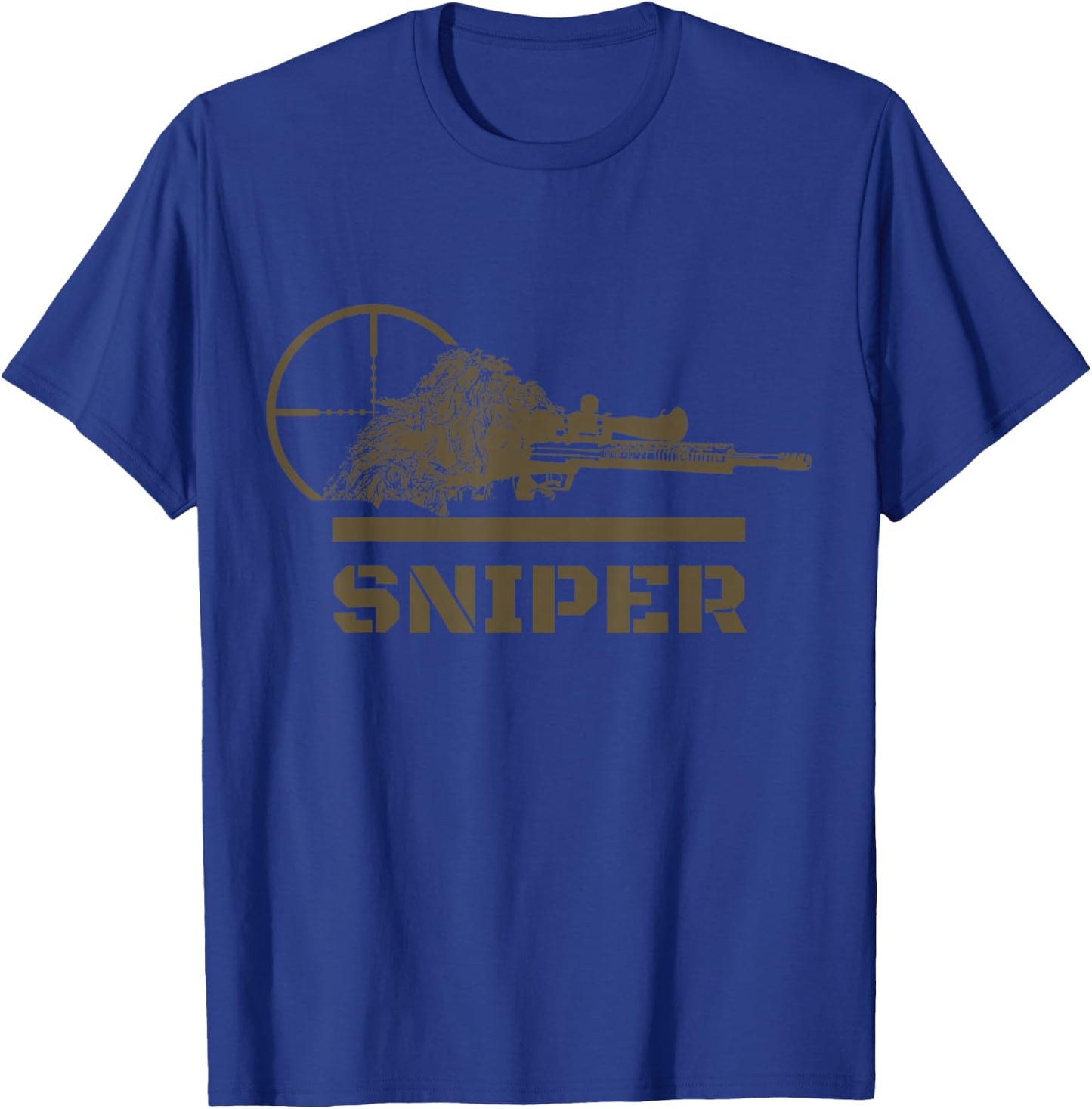 Sniper Ghillie Suit and Reticle Military T-Shirt - T-Shirt | Royal