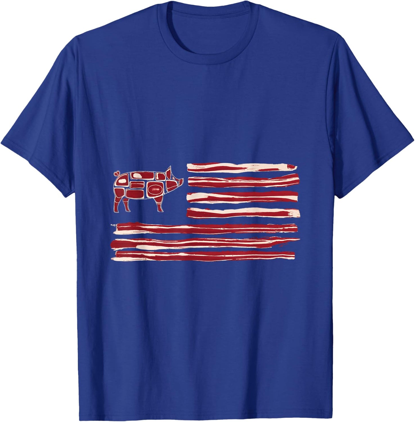 Bacon Flag Pig American Patriot Cooking Grill T-Shirt - T-Shirt | Royal
