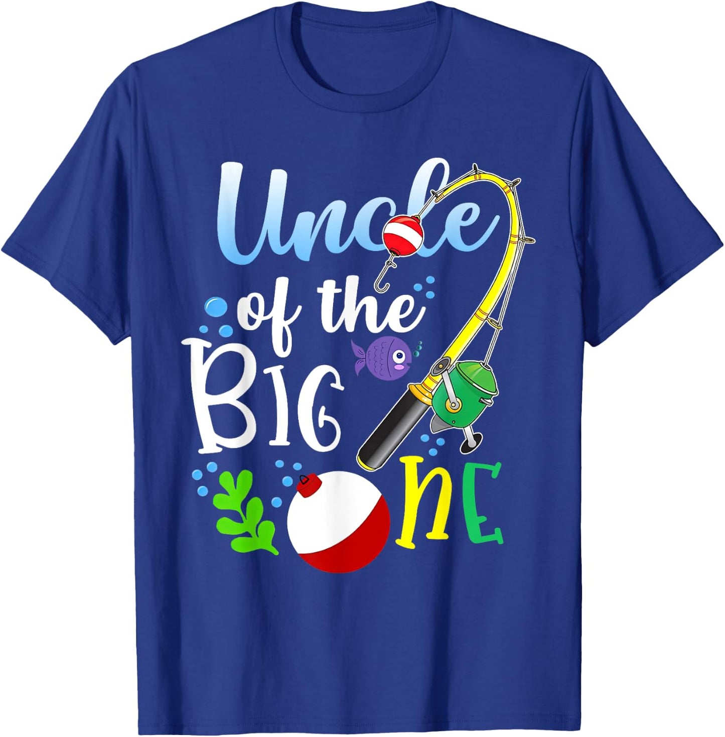 Uncle of The Big One Fishing Boy First Birthday Ofishally T-Shirt - T-Shirt | Royal