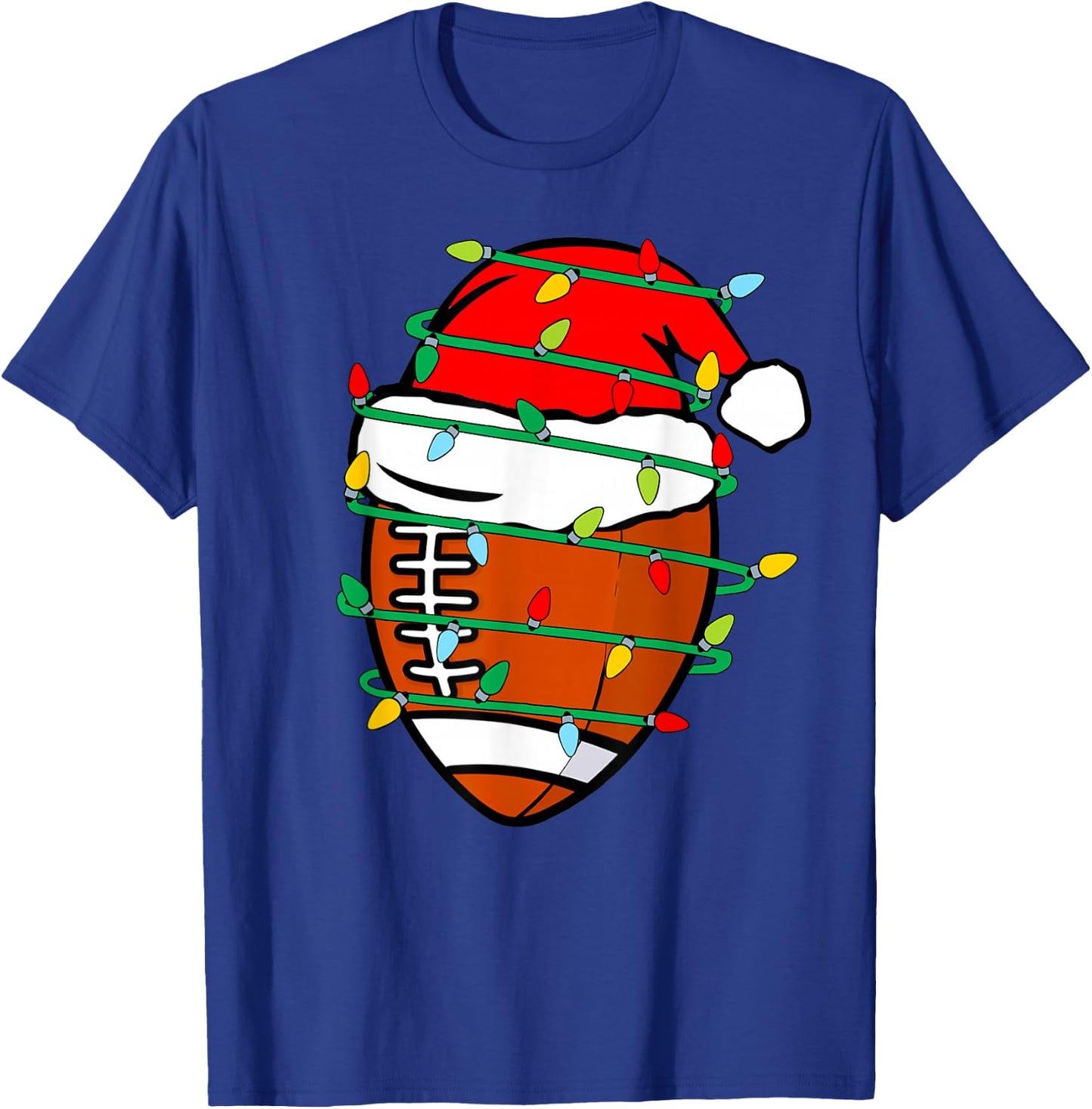 Christmas Football Xmas Santa Sports Kids Boys Men Christmas T-Shirt - T-Shirt | Royal