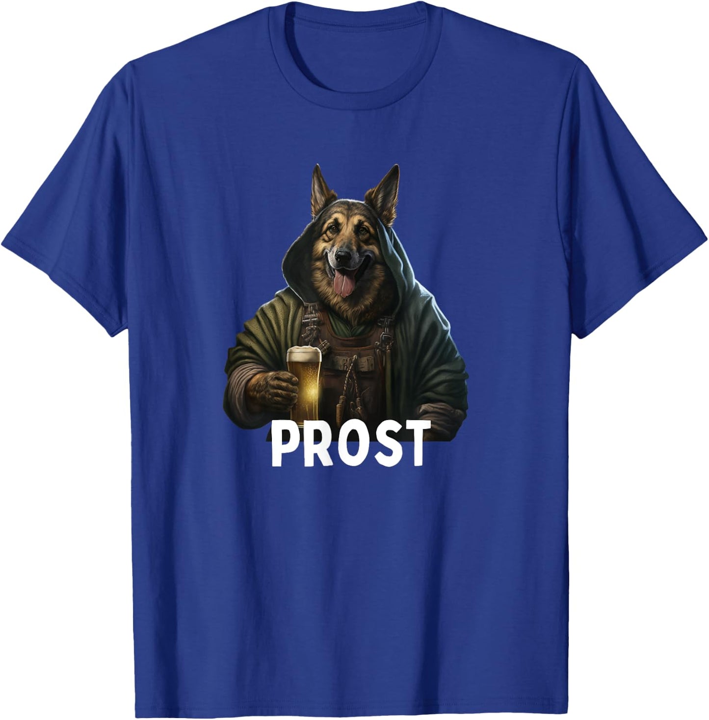 Prost Funny German Shepherd drinking beer Oktoberfest T-Shirt - T-Shirt | Royal