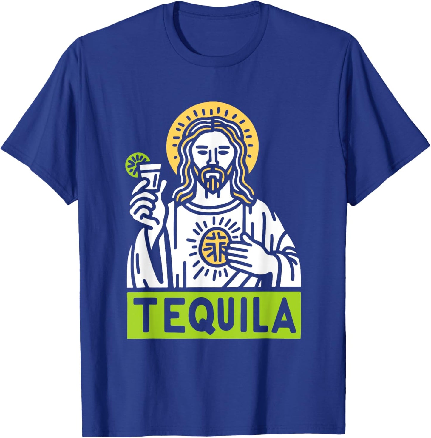 Jesus With Tequila - Funny Jesus Christian Religious T-Shirt - T-Shirt | Royal