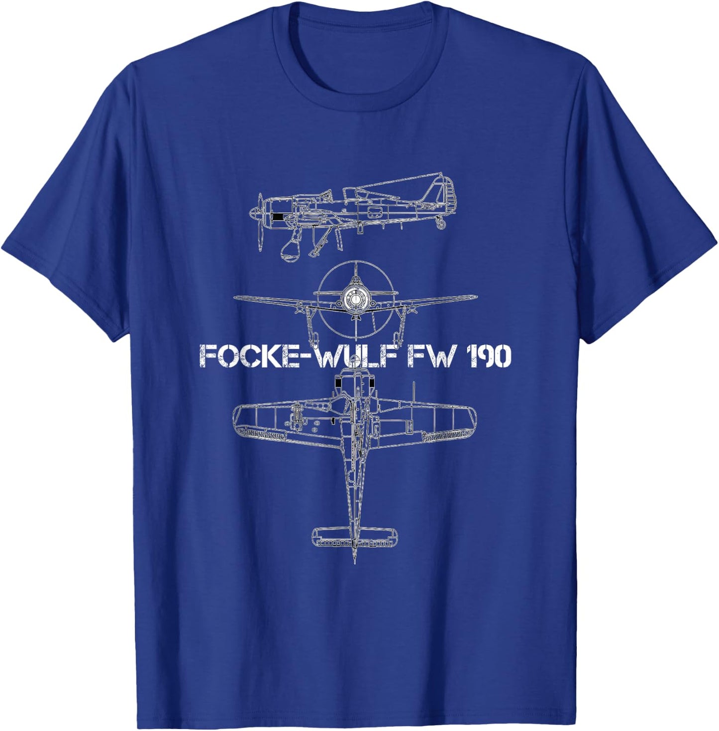 Focke-Wulf Fw 190 WW2 Fighter German Airplane T-Shirt - T-Shirt | Royal