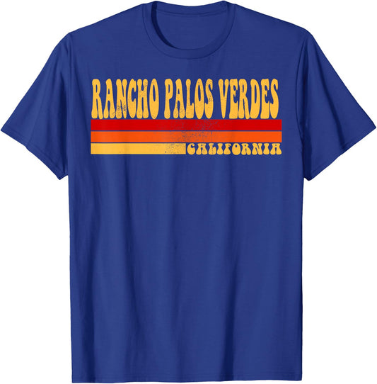 RANCHO PALOS VERDES California Vintage Roots Retro 70s 80s T-Shirt - T-Shirt | Royal