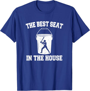 Best Seat in the House Baseball Coach Life Fathers Day Gift T-Shirt - T-Shirt | Royal