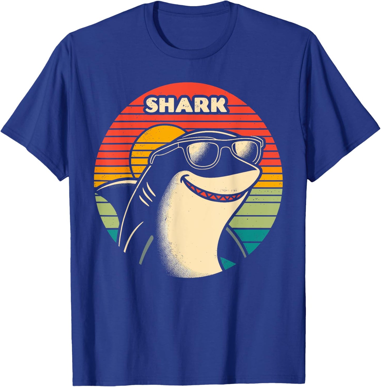 Cool Retro Shark in Sunglasses 70s 80s 90s Shark T-Shirt - T-Shirt | Royal