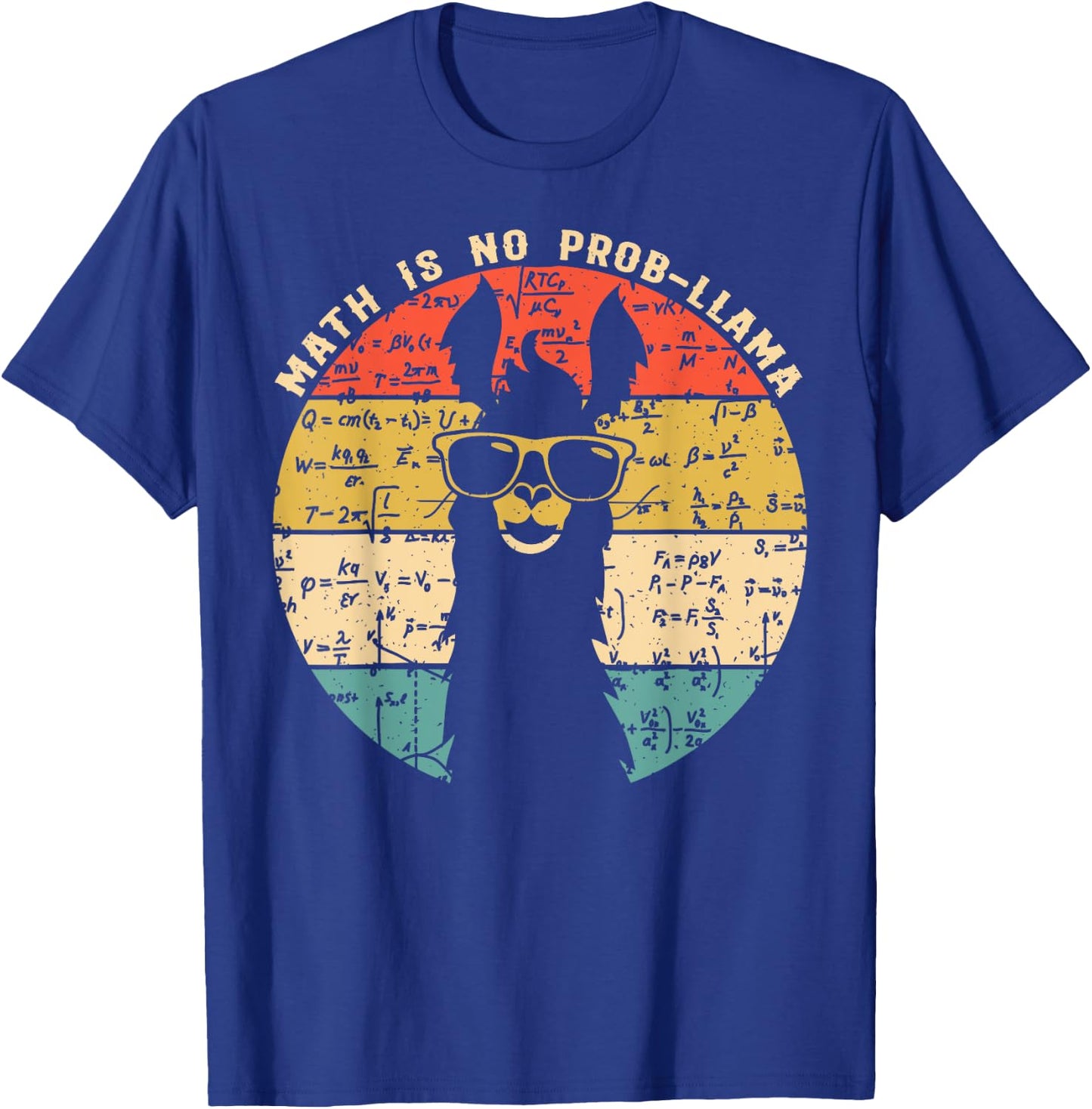 Math is No Prob-Llama - Math Llama Teacher T-Shirt - T-Shirt | Royal