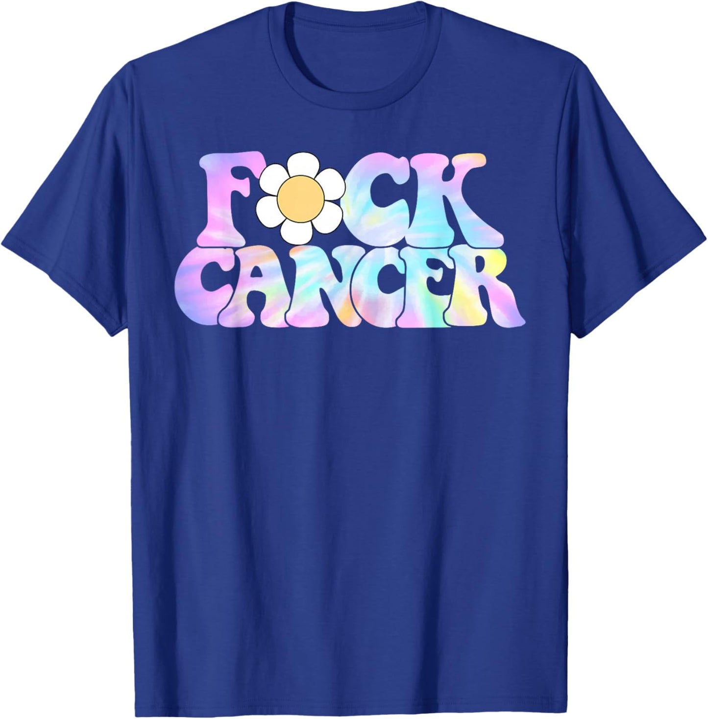 Fuck Cancer Retro Groovy All Cancer Awareness Men Women T-Shirt - T-Shirt | Royal
