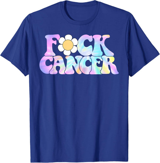 Fuck Cancer Retro Groovy All Cancer Awareness Men Women T-Shirt - T-Shirt | Royal