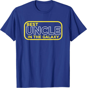 Uncle, Best Uncle in The Galaxy Retro Badge for Cool, Funny T-Shirt - T-Shirt | Royal