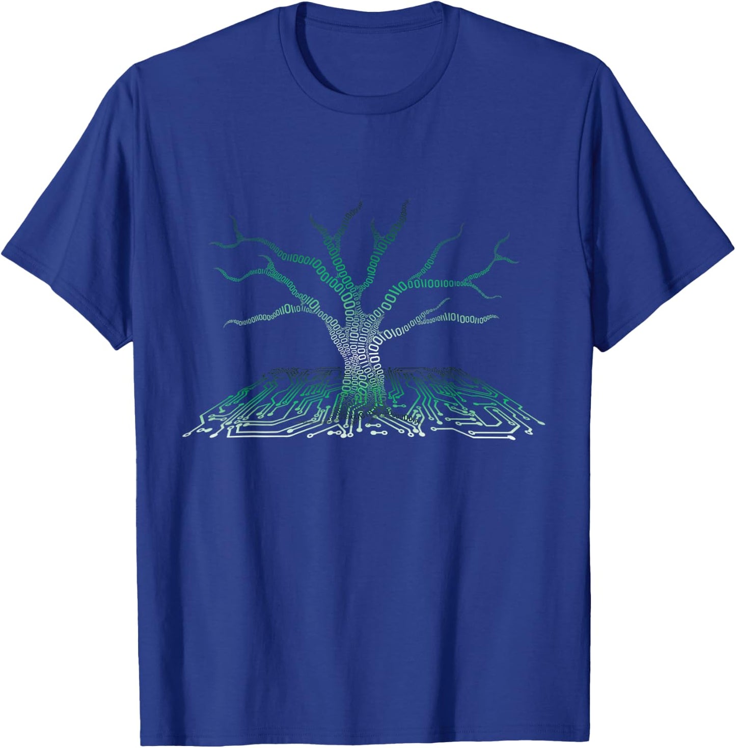 Programmer Gift - Binary Tree Computer Circuit Board T-Shirt - T-Shirt | Royal