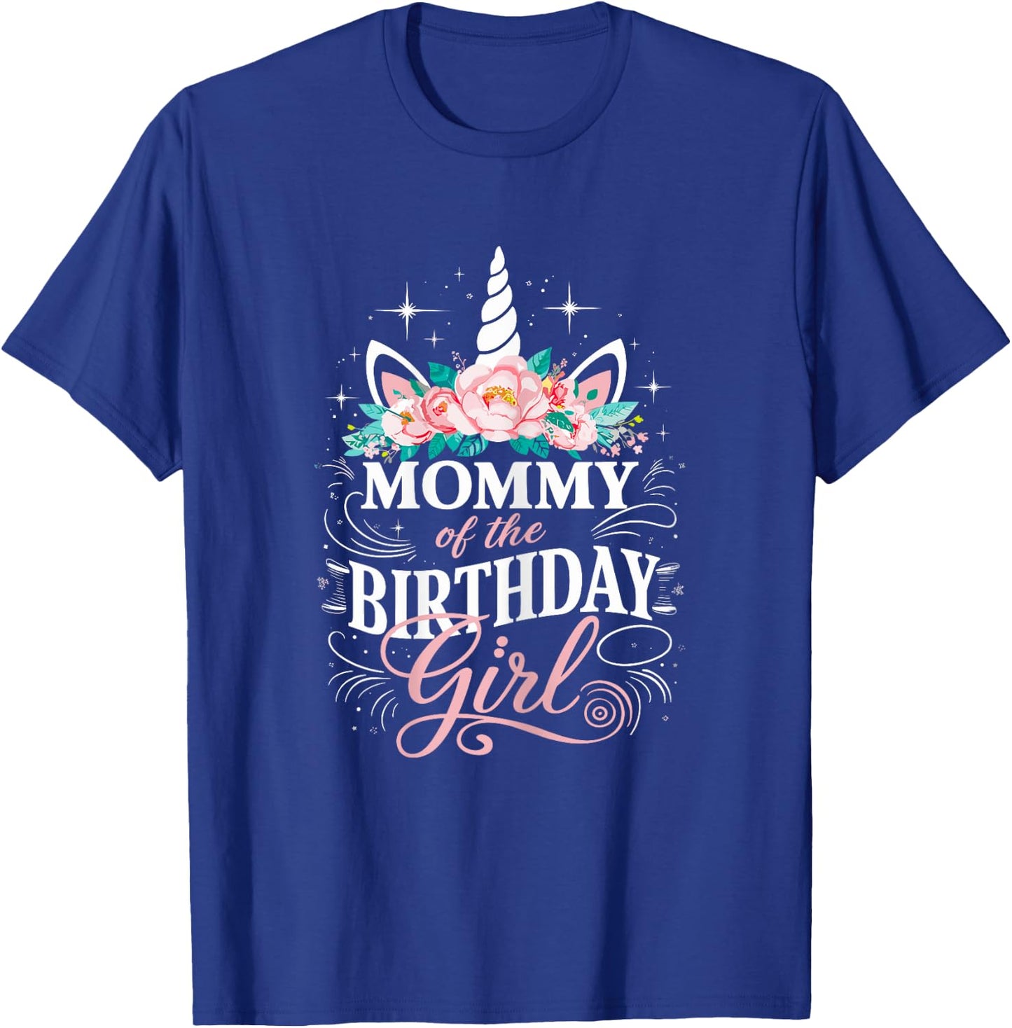 Unicorn Mommy Of The Birthday Girl Mother Unicorn Birthday T-Shirt - T-Shirt | Royal