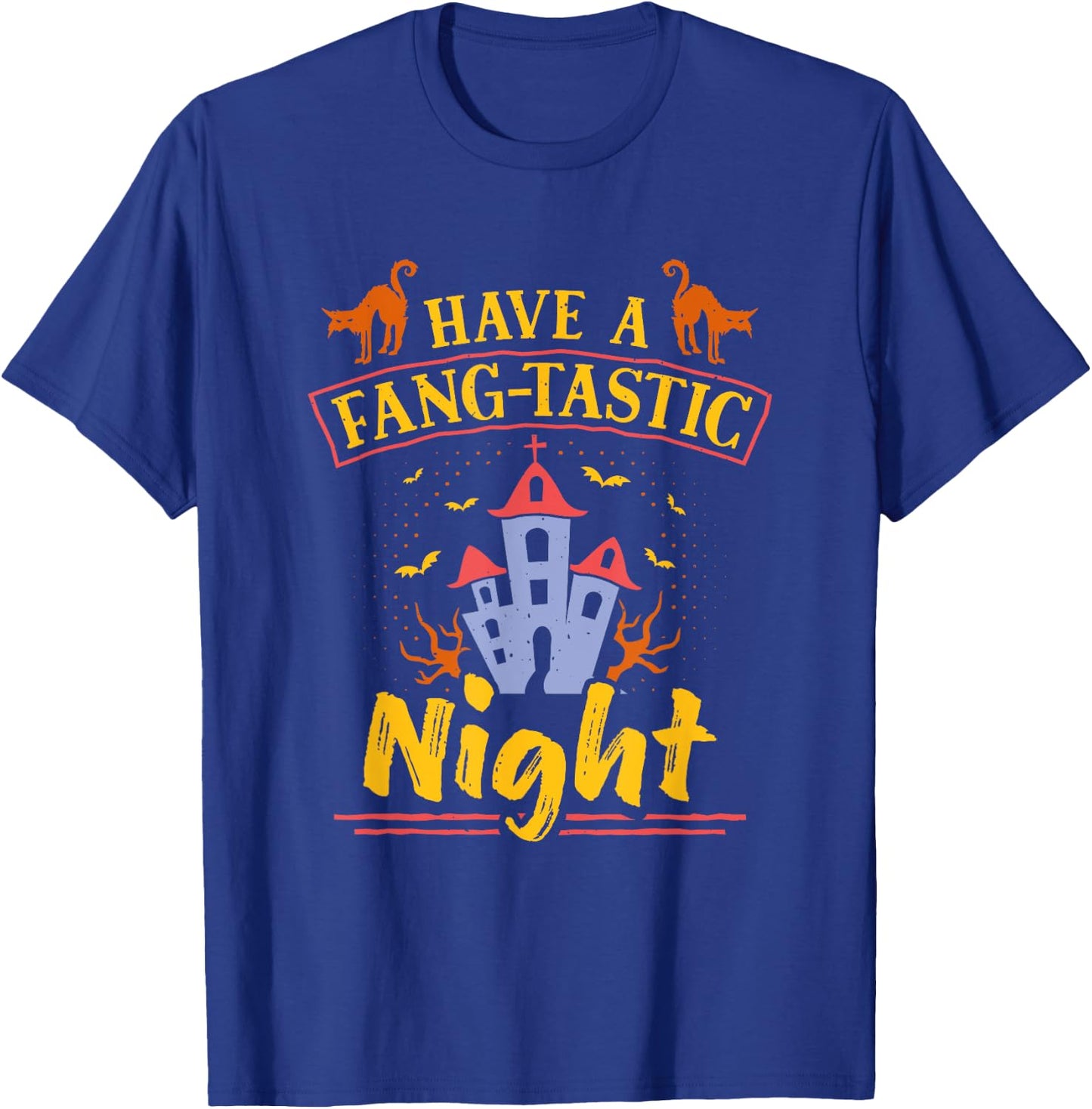 Fang-Tastic Night Scary Bat Witch Halloween Costume T-Shirt - T-Shirt | Royal