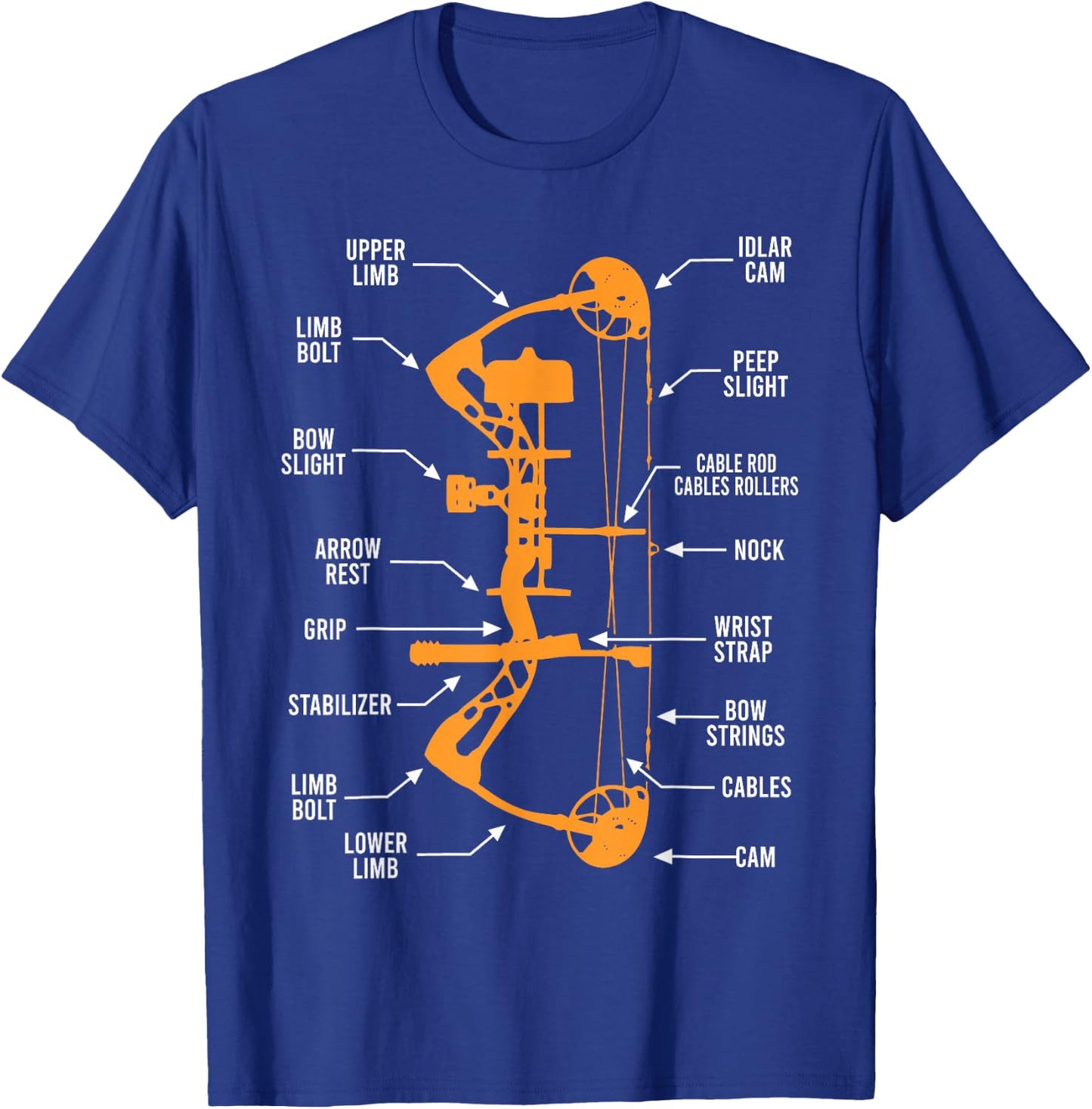 Anatomy of Archery Bow Hunting - Bowhunting T-Shirt - T-Shirt | Royal