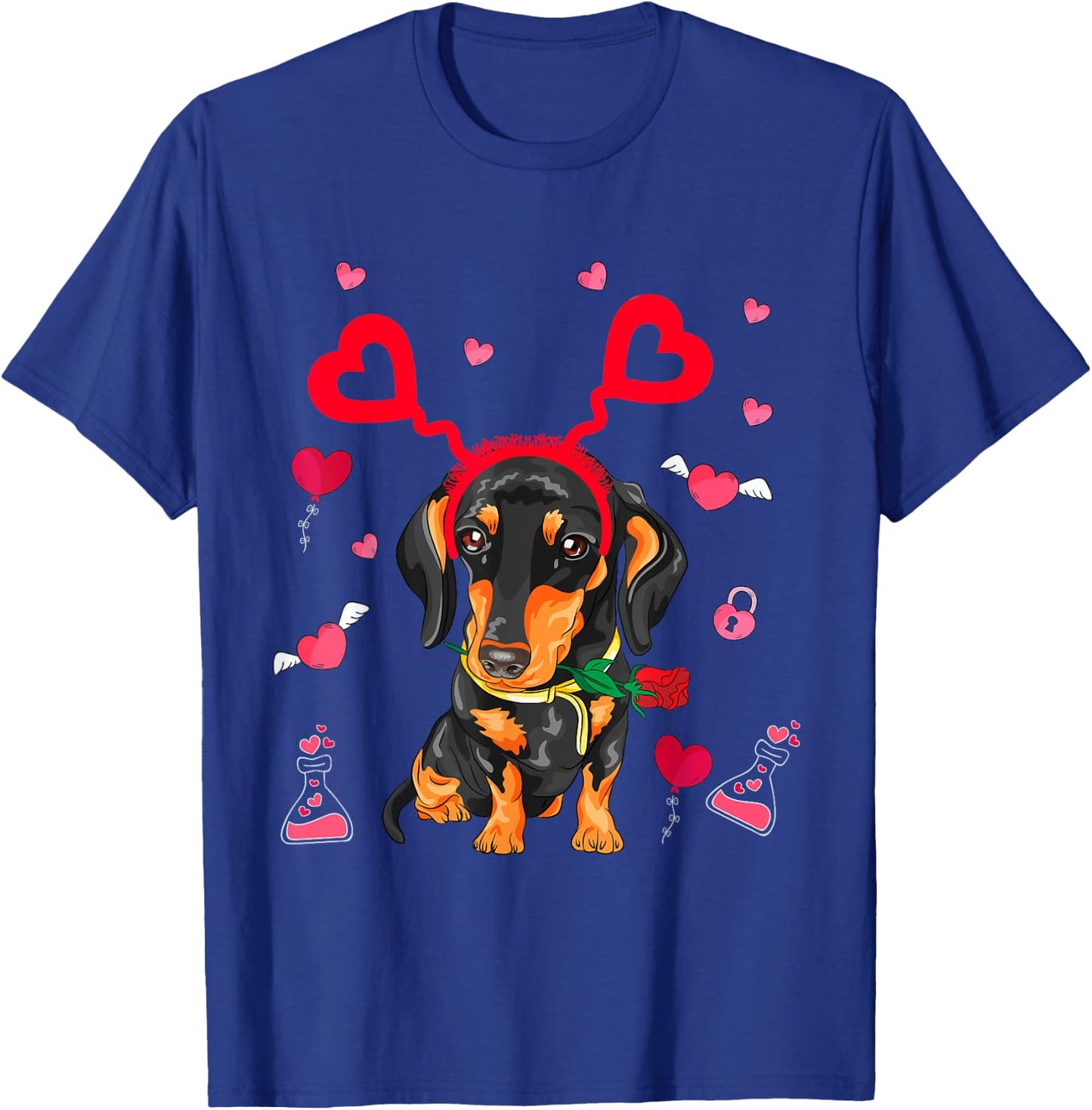 Cute Dachshund Valentine's Day Dachshund Dog Lover Valentine T-Shirt - T-Shirt | Royal