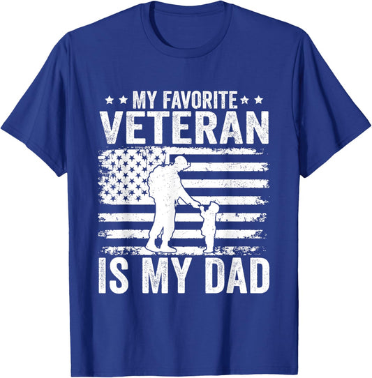 Father Veterans Day My Favorite Veteran Is My Dad for Kids T-Shirt - T-Shirt | Royal