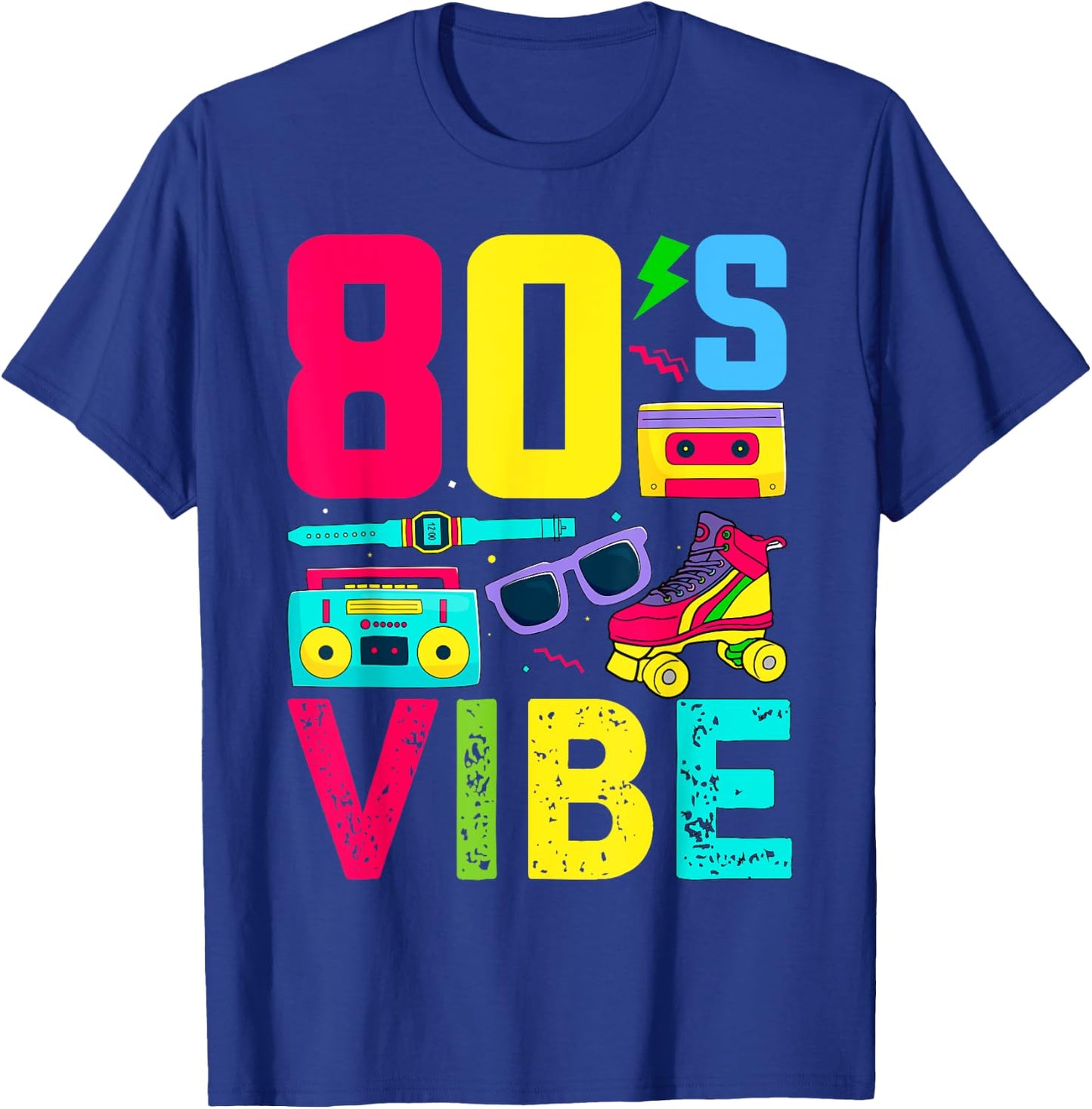 80s Vibe 1980s Fashion Theme Party Outfit Eighties Costume T-Shirt - T-Shirt | Royal