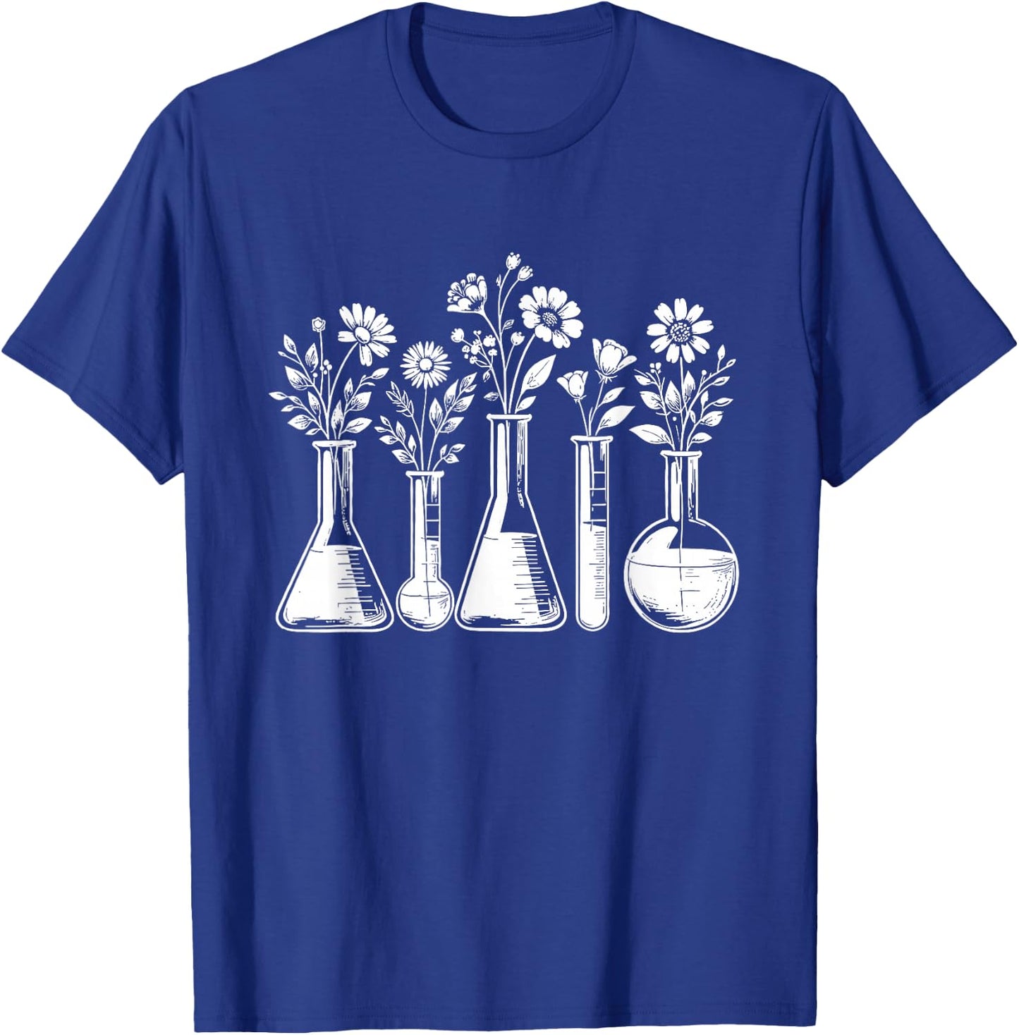 Botanical Beaker Science Teacher Floral Chemistry Lab Week T-Shirt - T-Shirt | Royal