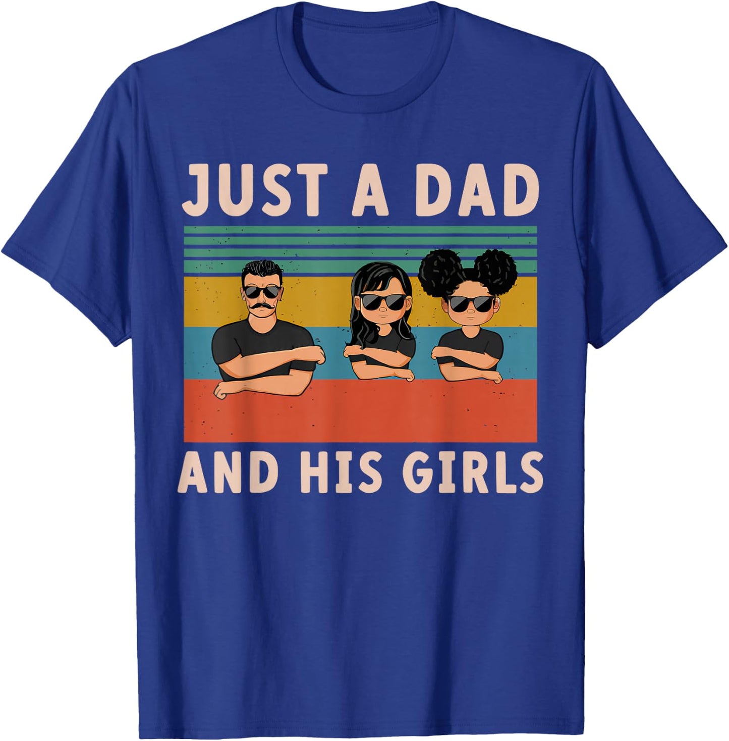 Just A Dad And His Girl Daddy Father's Day 2024 T-Shirt - T-Shirt | Royal