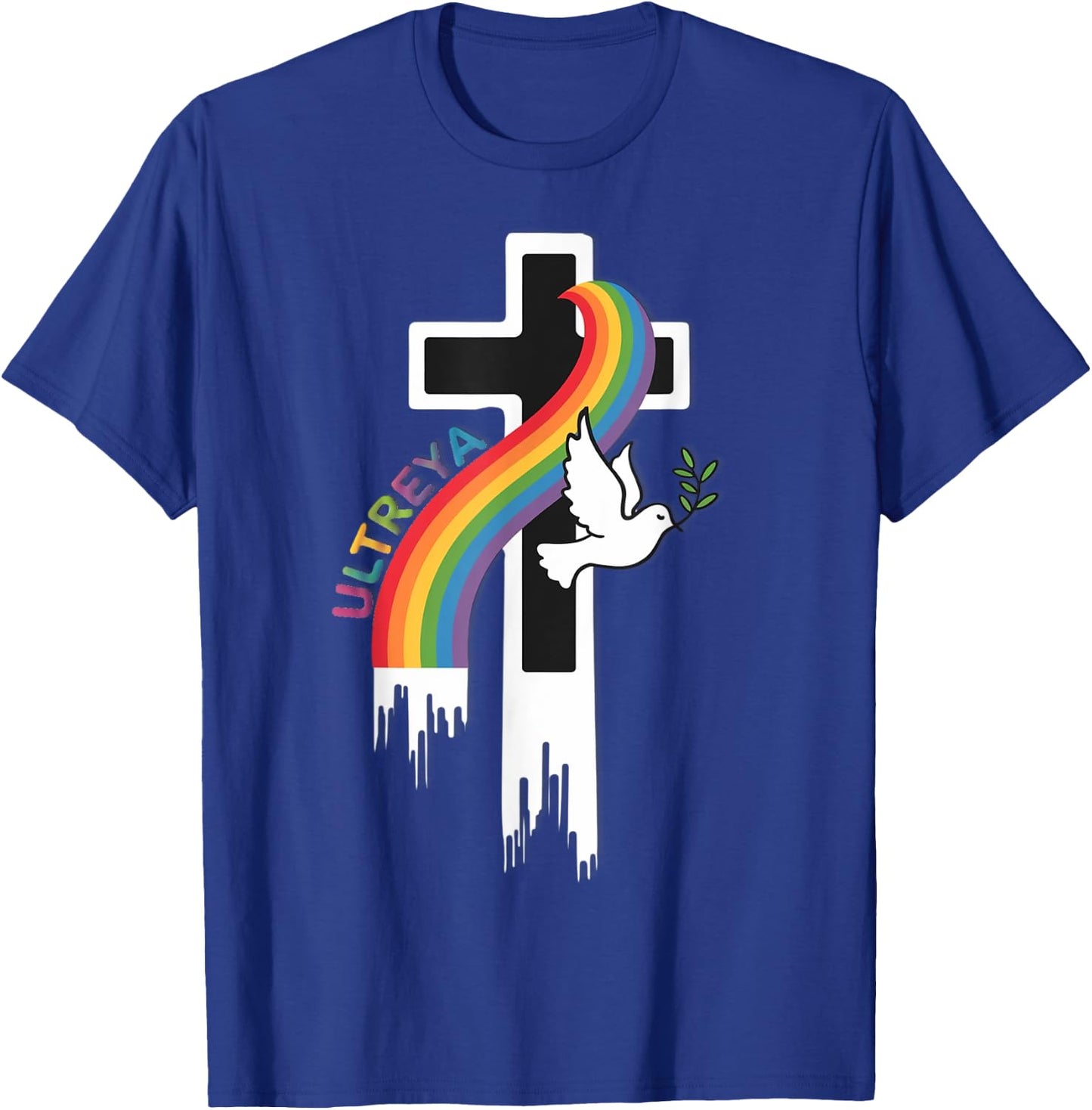 DeColores Cursillo Rainbow Rooster Catholic T-Shirt - T-Shirt | Royal