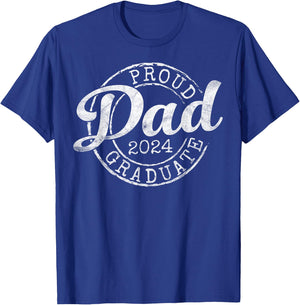 Proud Dad of 2024 Graduate Father Senior 24 Graduation Gift T-Shirt - T-Shirt | Royal