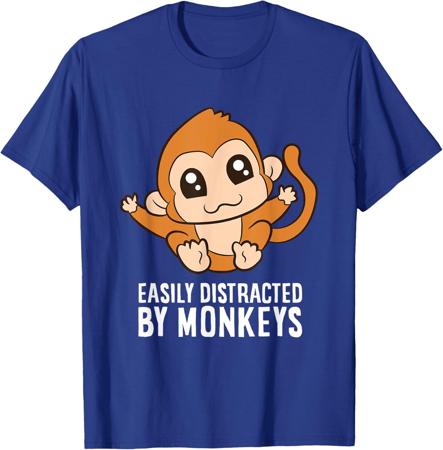 Monkey Lover - Easily Distracted By Monkeys T-Shirt - T-Shirt | Royal