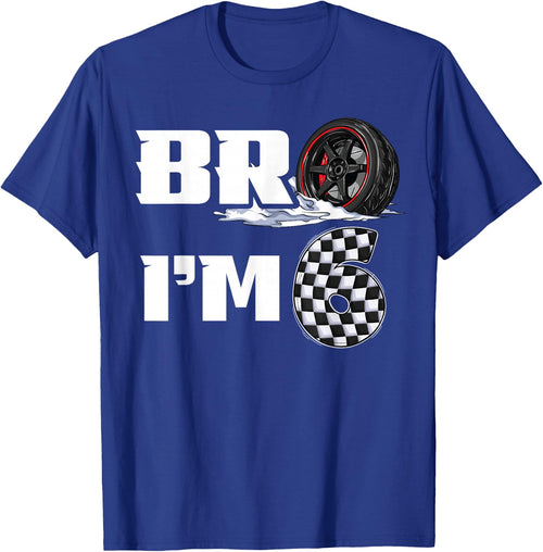 6th Birthday Boy pit crew Bro I’m 6 Year Old race car racing
