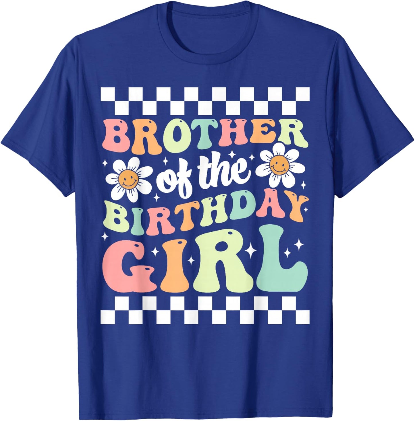 Brother of The Birthday Girl Family Groovy Birthday Party T-Shirt - T-Shirt | Royal