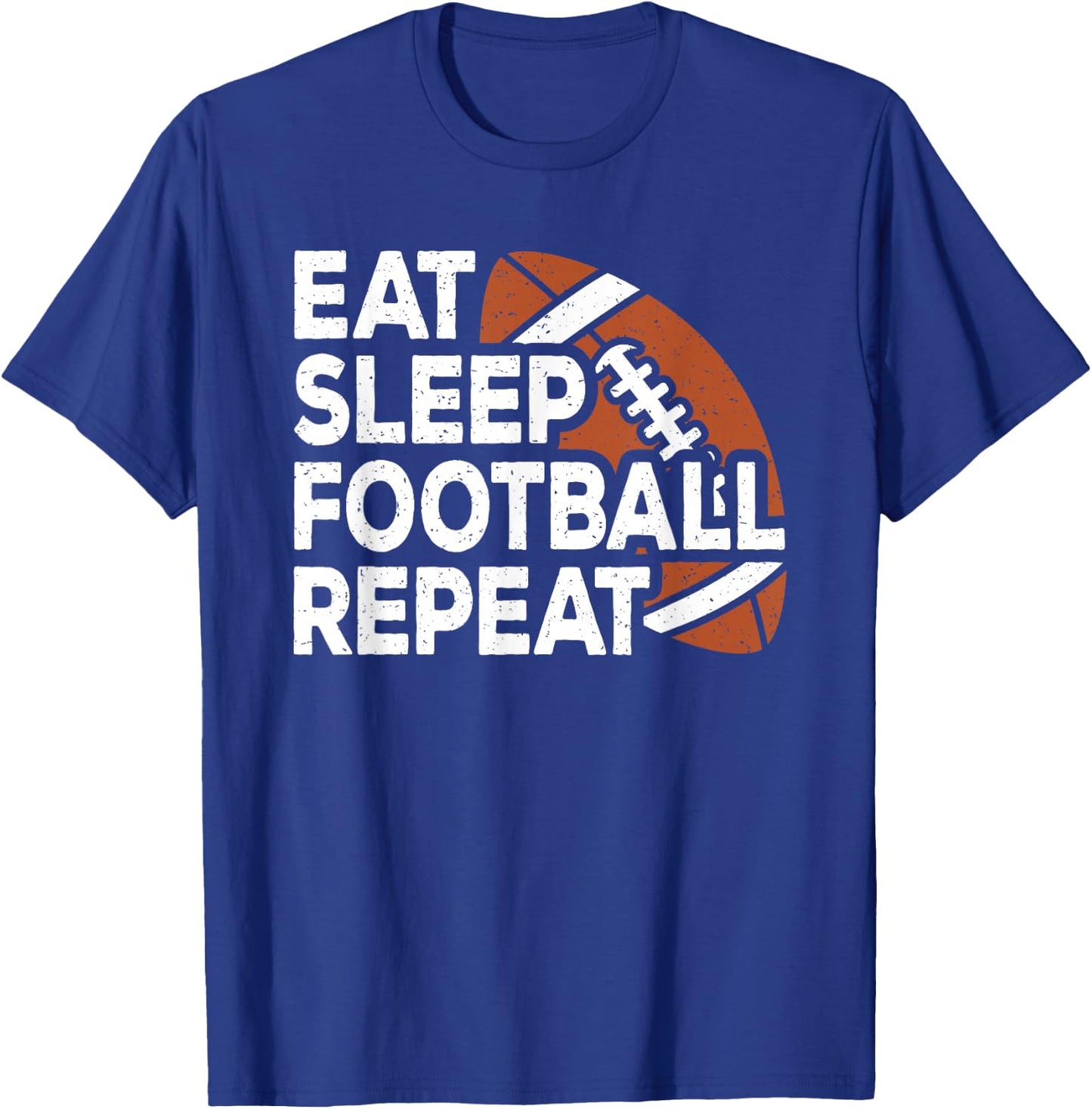 Eat Sleep Football Repeat American Football Men Boys Kids T-Shirt - T-Shirt | Royal