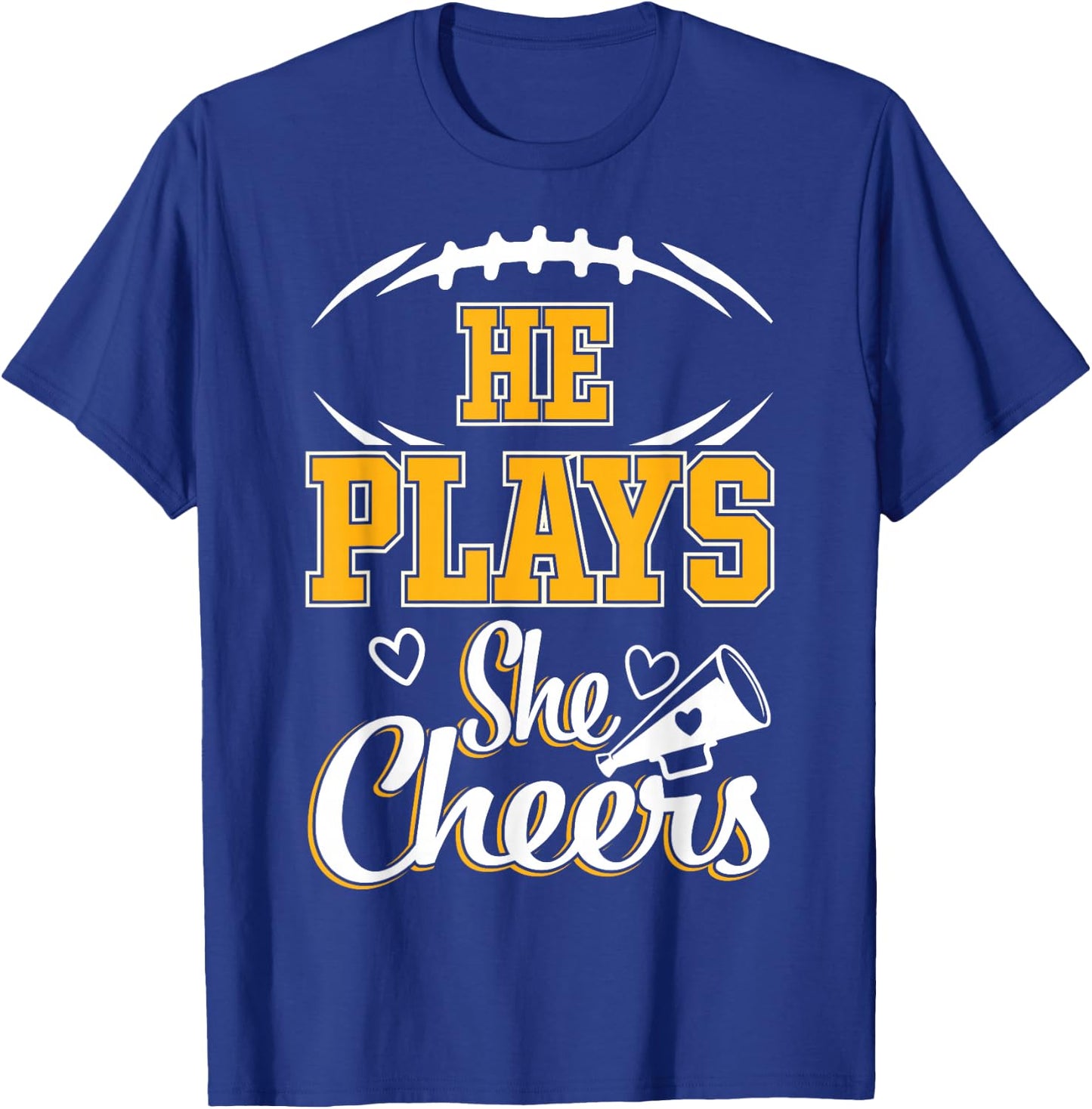 Football and Cheer Mom Cheerleading Mother Football T-Shirt - T-Shirt | Royal