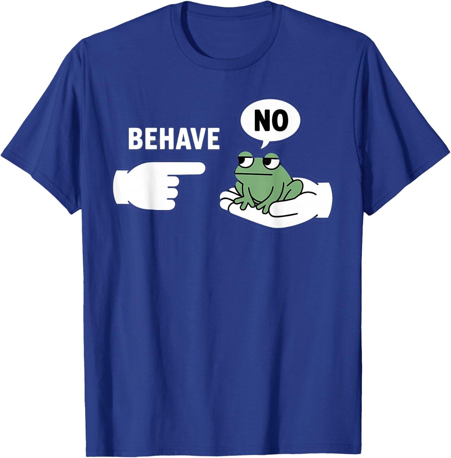 Dishonest Frog Behave No Animal Cartoon Funny Frog Meme T-Shirt - T-Shirt | Royal