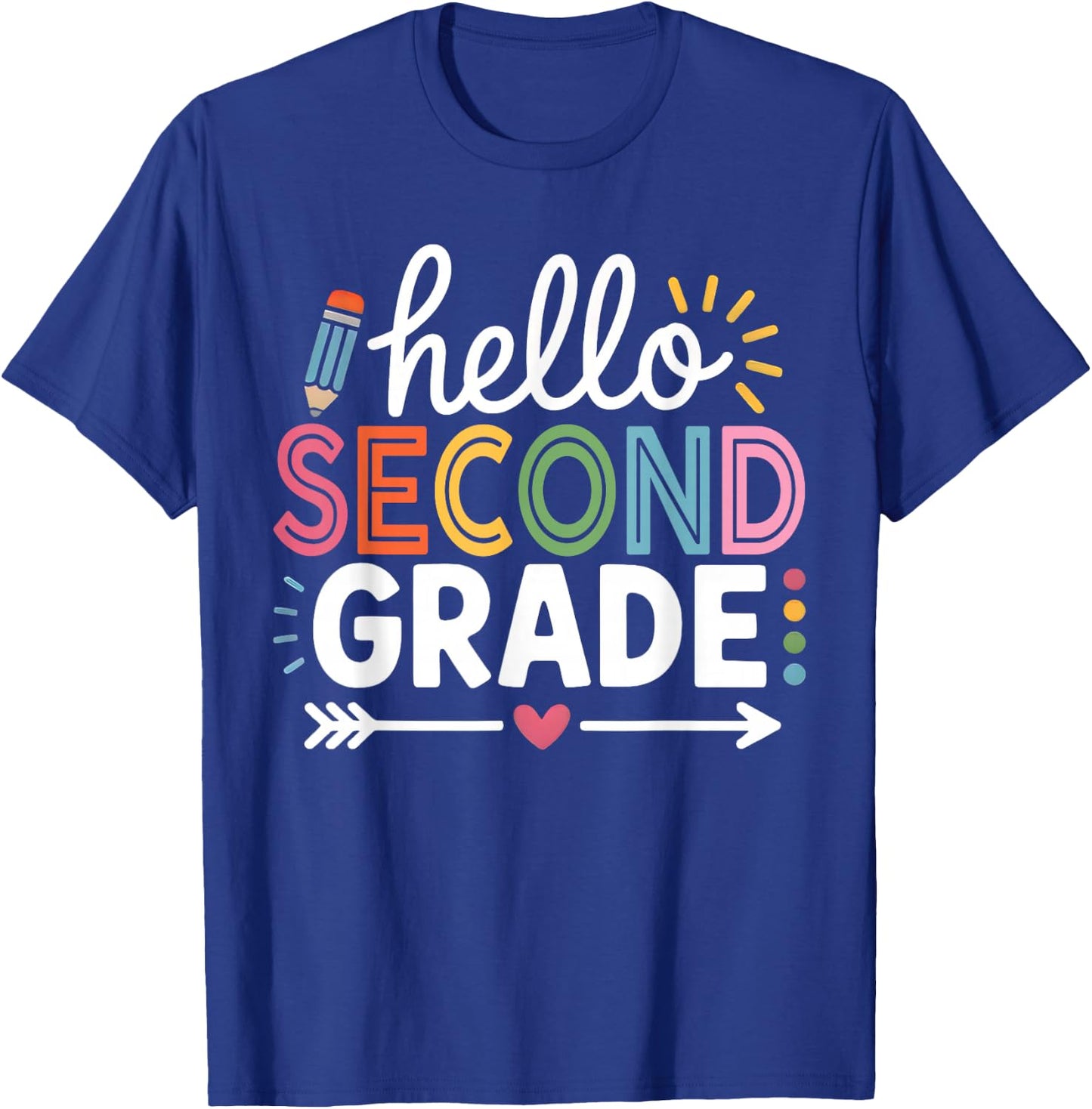 Hello Second Grade Teacher Student 2nd Grade Back to School T-Shirt - T-Shirt | Royal