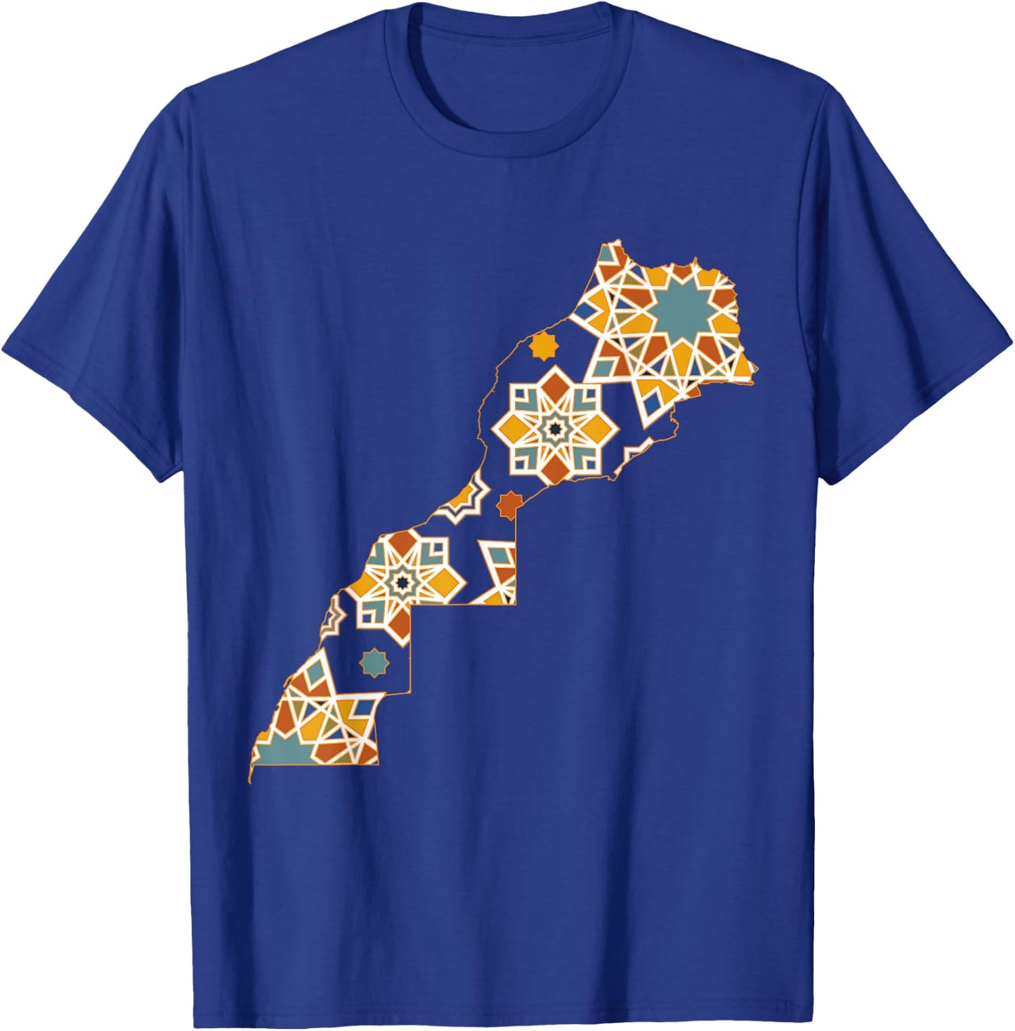 Map Morocco Morocco Jersey Morocco Zellige Moroccan T-Shirt - T-Shirt | Royal