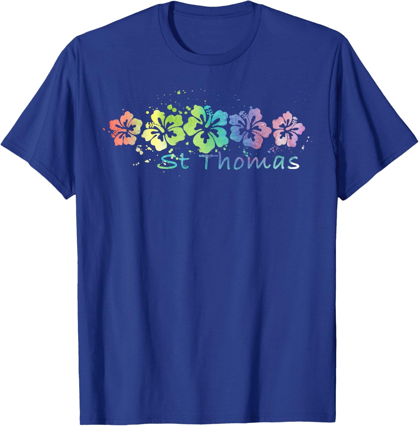 St Thomas Watercolor Beach /Travel Surf T-Shirt - T-Shirt | Royal