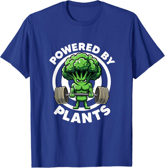 Powered By Plants Vegan Athlete Vegan Gym Vegan Bodybuilding T-Shirt - T-Shirt | Royal