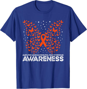 Amplified Musculoskeletal Pain Syndrome Butterfly AMPS T-Shirt - T-Shirt | Royal