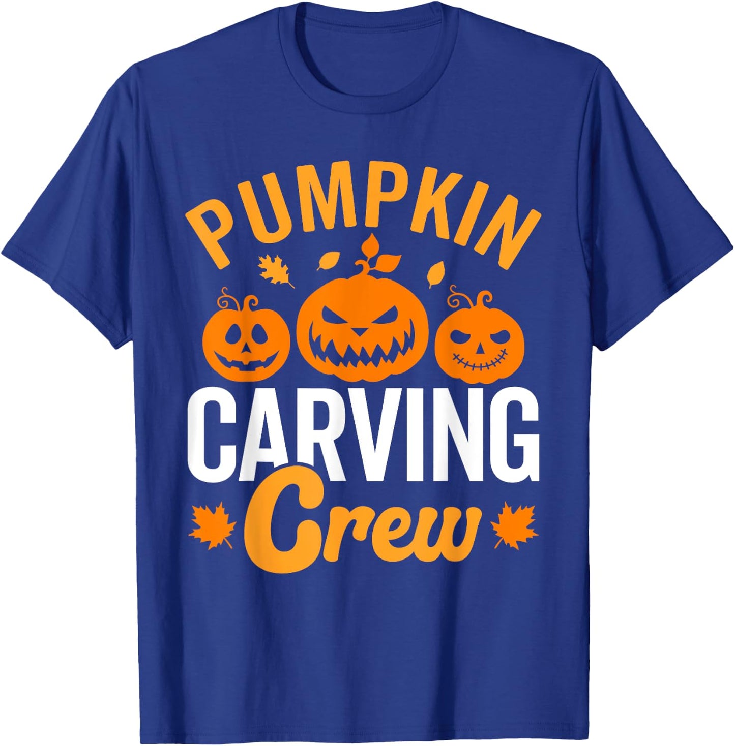 Pumpkin carving crew, family matching pumpkin head Halloween T-Shirt - T-Shirt | Royal