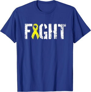 Fight Sarcoma - Bone Cancer Awareness Yellow Ribbon T-Shirt - T-Shirt | Royal