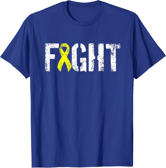 Fight Sarcoma - Bone Cancer Awareness Yellow Ribbon T-Shirt - T-Shirt | Royal