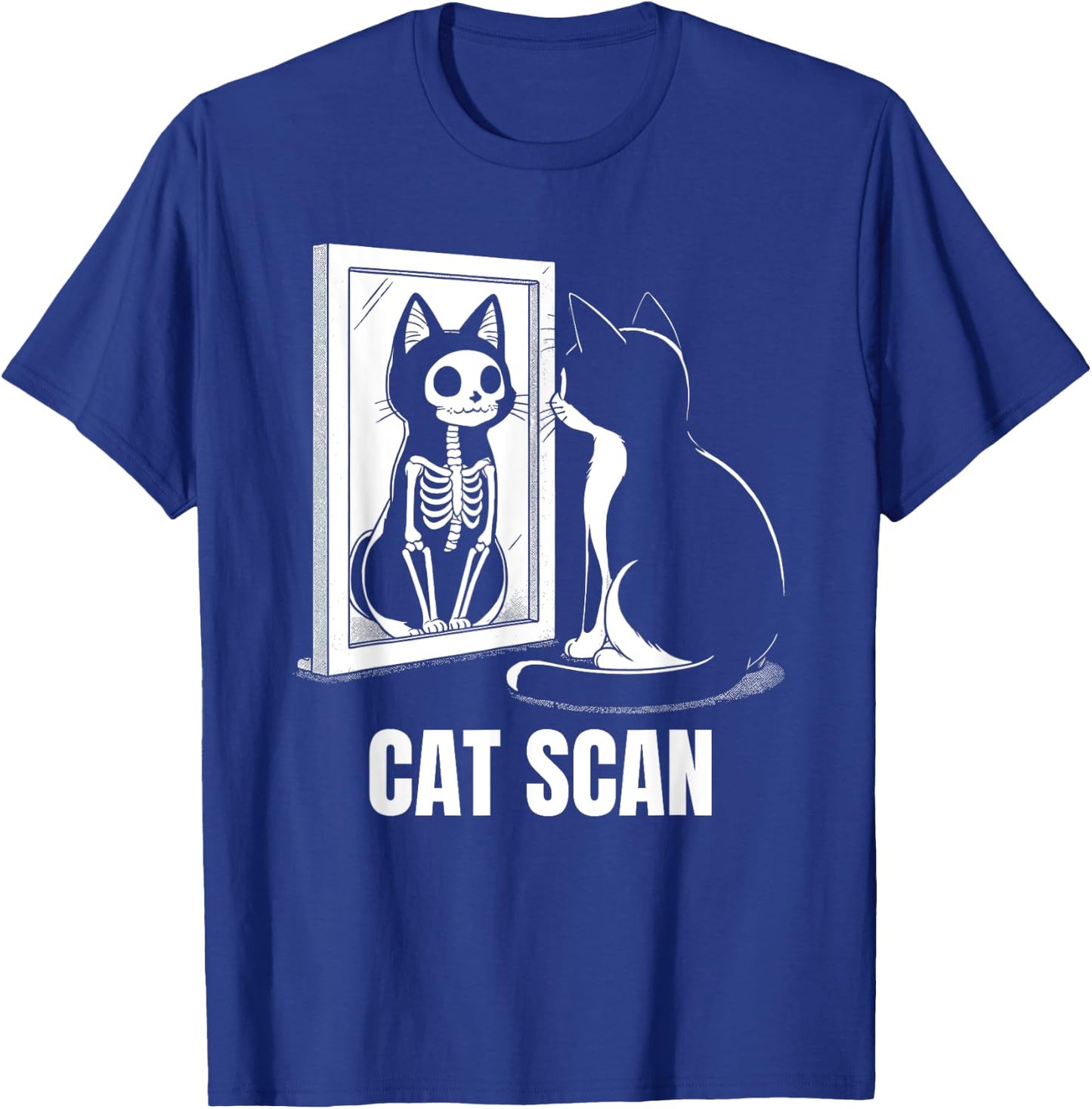 Cat Scan X-RAY Cat Funny Cat Skeleton T-Shirt - T-Shirt | Royal