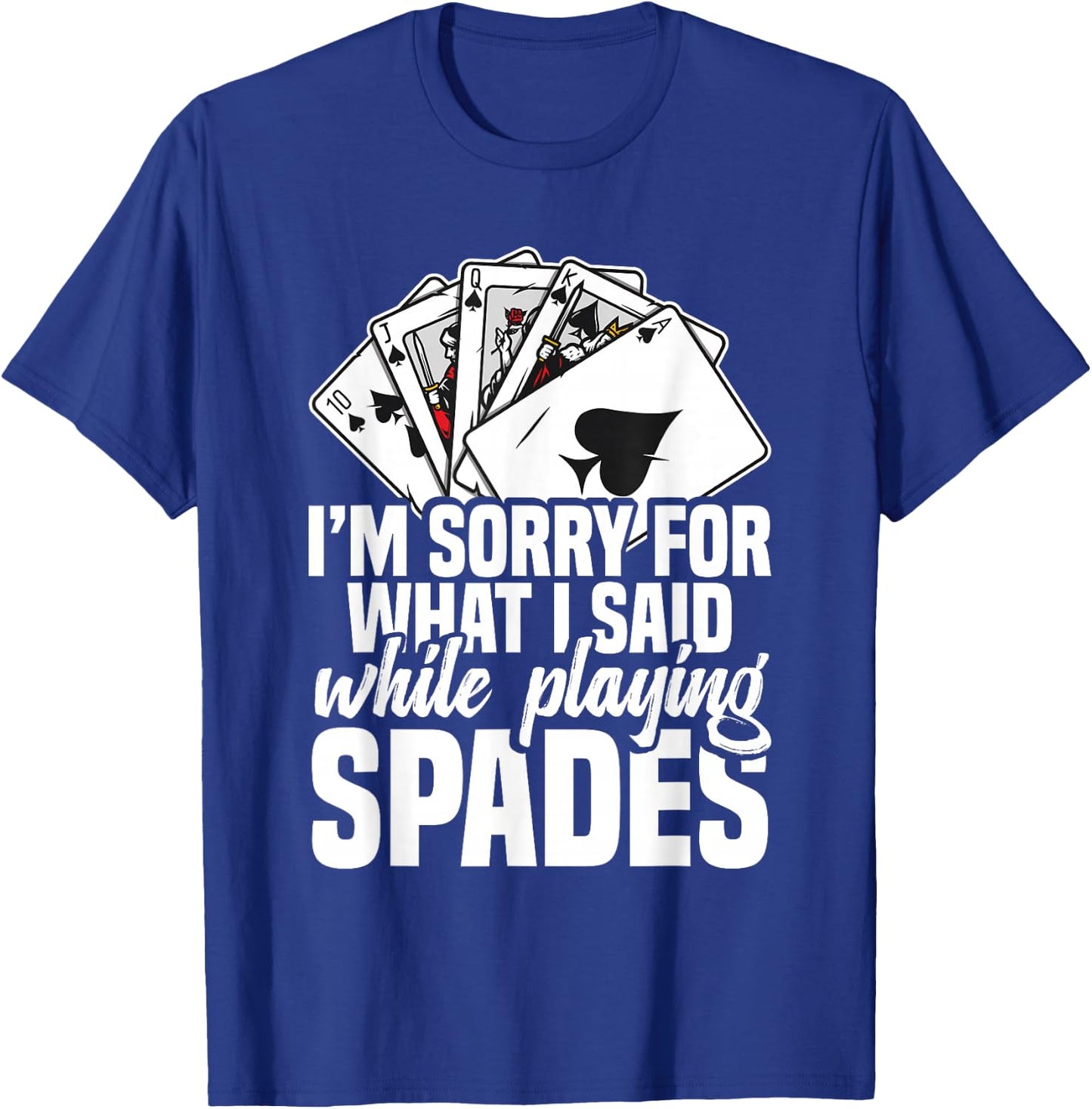 Spades Game Lover Clothing & Spades Set -Adults, -Kids Black Small Modern Sporty Short Sleeve Spades Card Game T-Shirt - T-Shirt | Royal