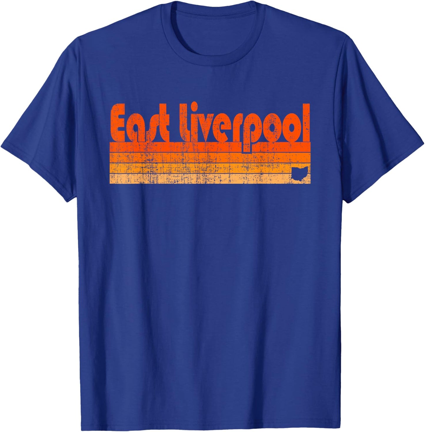 East Liverpool, Ohio Retro 80s Style T-Shirt - T-Shirt | Royal