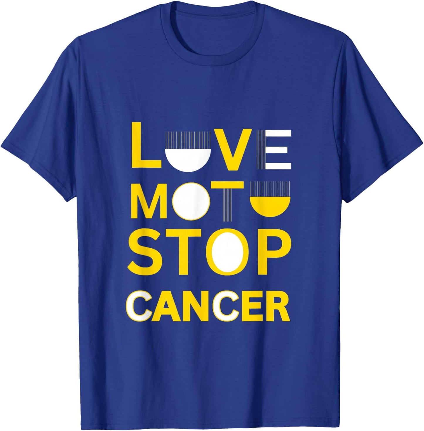 Love Moto Stop Cancer T-Shirt - T-Shirt | Royal