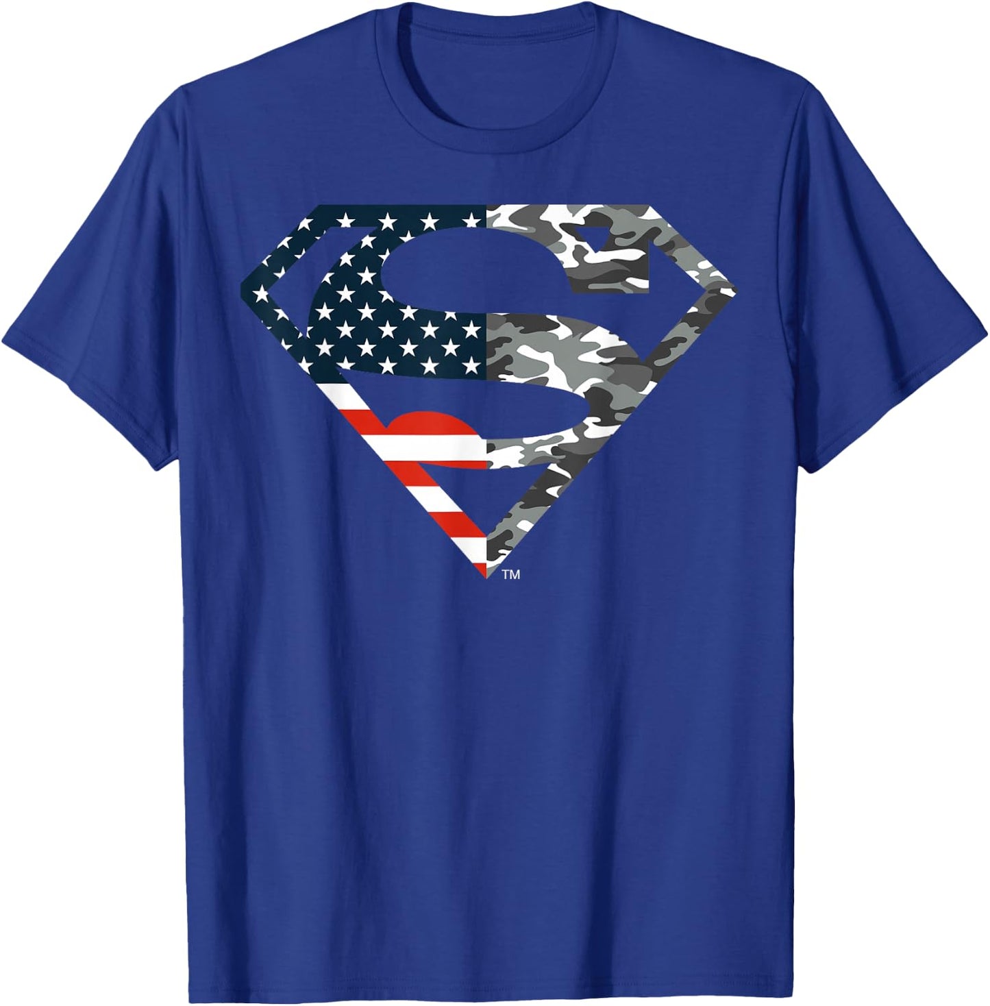 DC Comics Superman American Flag Camo Logo T-Shirt - T-Shirt | Royal