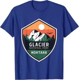 Glacier National Park Shirt Vintage Glacier Park Shirt Camp T-Shirt - T-Shirt | Royal