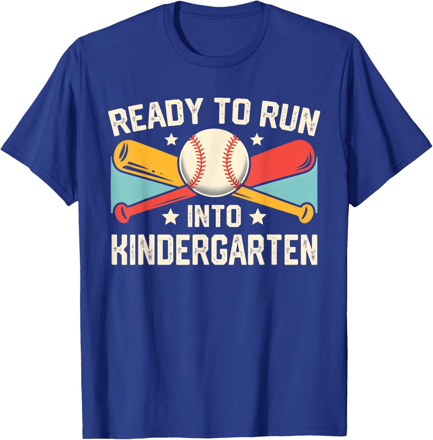 Ready To Run Into Kindergarten Baseball First Day Of School T-Shirt - T-Shirt | Royal