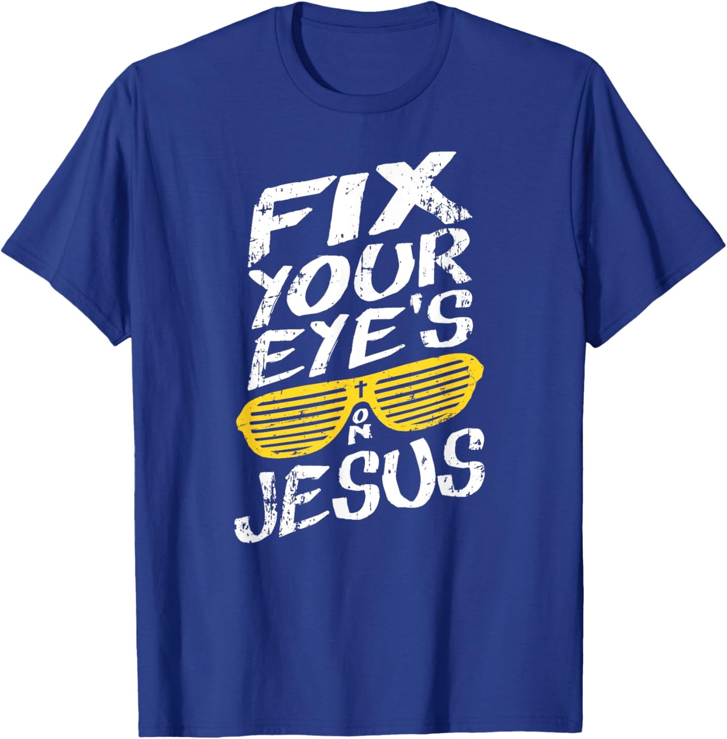 Fix Your Eyes On Jesus - Retro Christian T-Shirt - T-Shirt | Royal