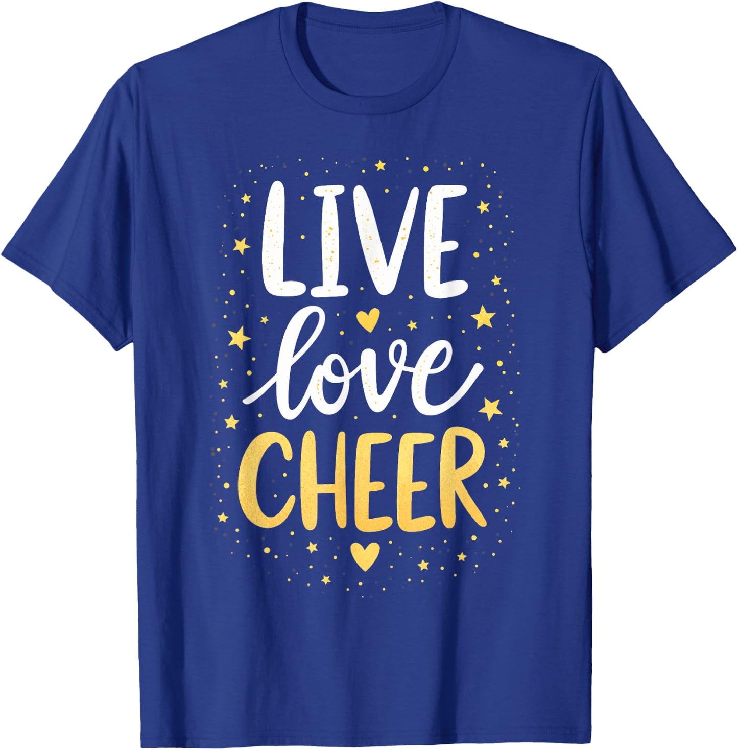 Live Love Cheer Shirt Cheerleading Girl Women Cheerleader T-Shirt - T-Shirt | Royal