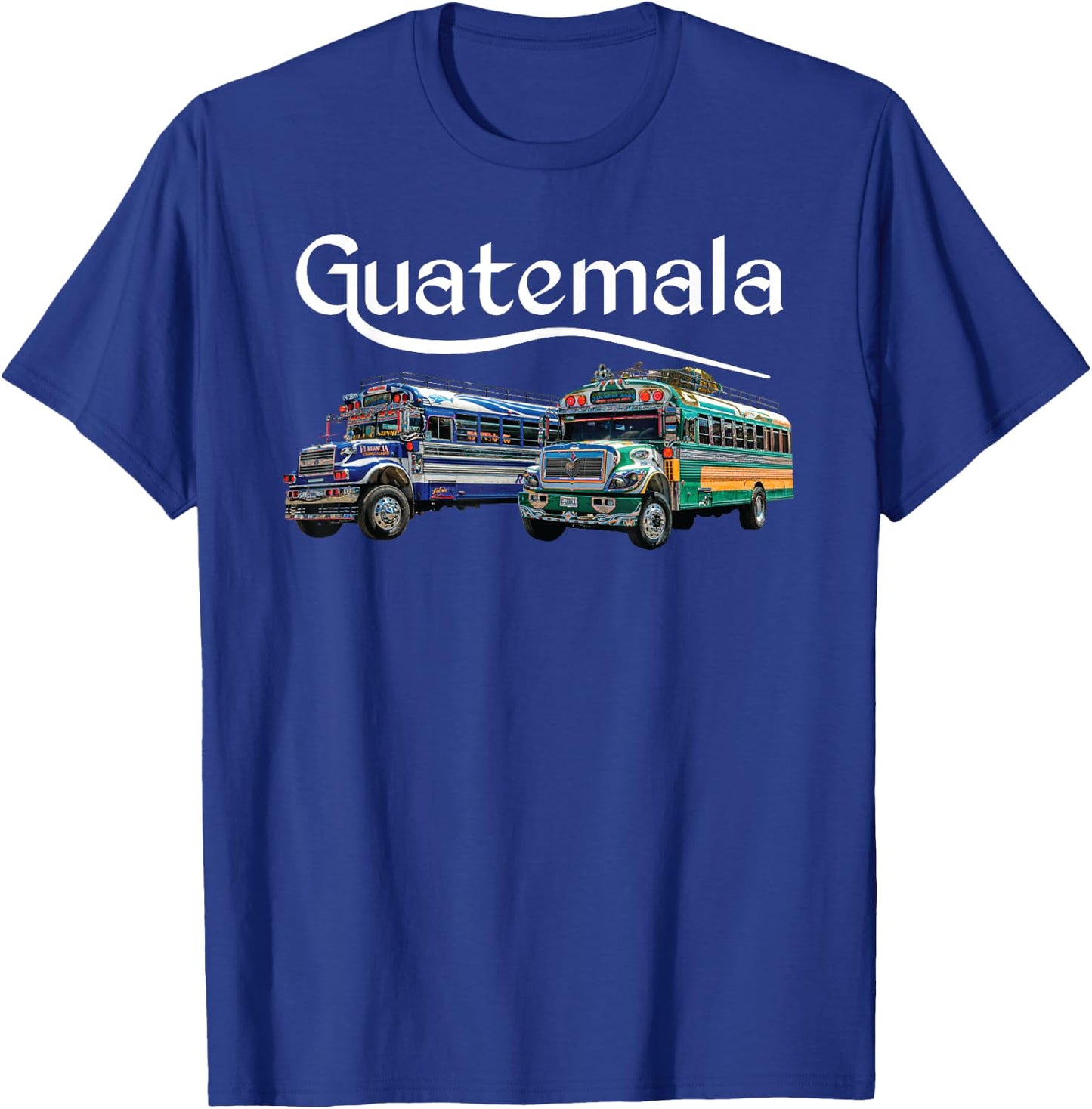 Chicken Bus Guatemala Chapin Quetzal Antigua Tikal Maya 502 T-Shirt - T-Shirt | Royal