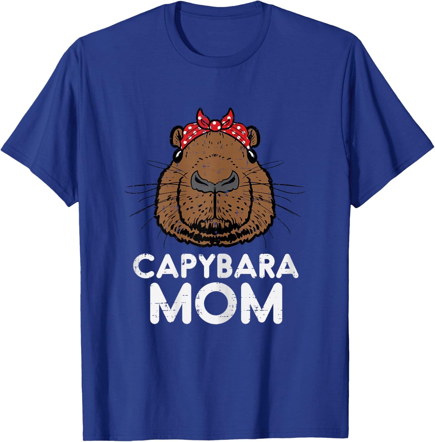 Capybara Mom Face Bandana Cute Capy Mama Mommy Rodent Women T-Shirt - T-Shirt | Royal